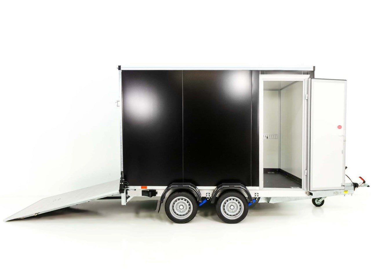 Vezeko Kofferanhänger 184x405cm Höhe:205cm 2,7t|Rampe|Tür|schwarz-Neu