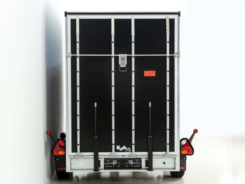 Vezeko Kofferanhänger 184x405cm Höhe:205cm 2,7t|Rampe|Tür|schwarz-Neu