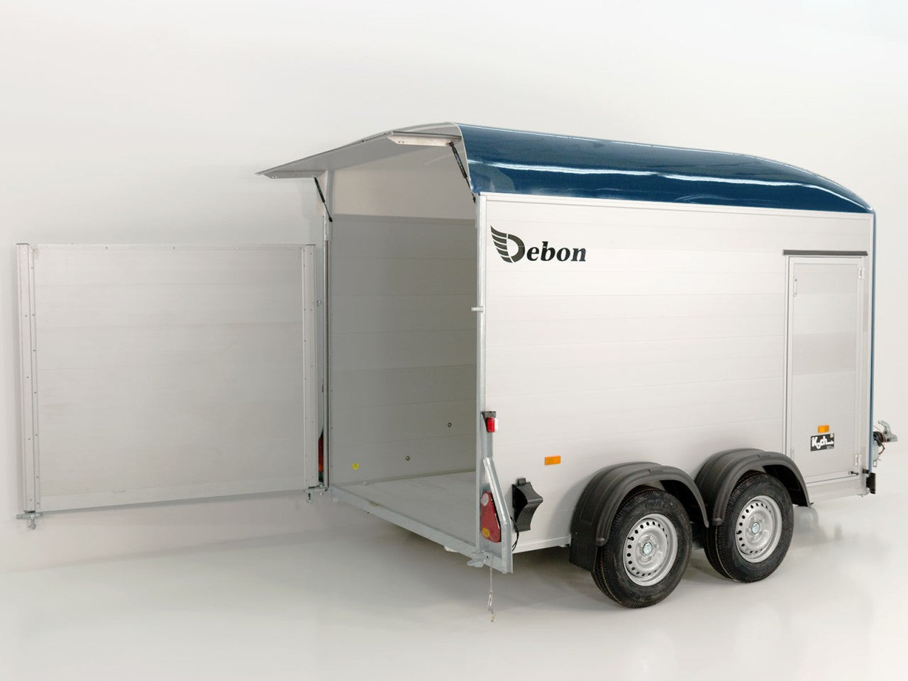 Debon Kofferanhänger C500 164x300cm H:200cm 2,6t|Alu|Polybug|Tür|blau-Neu
