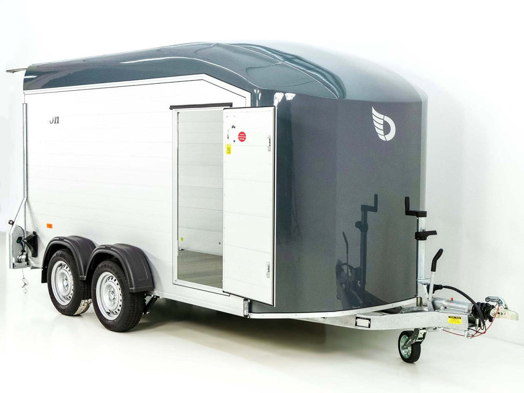 Debon Kofferanhänger Roadster C700 179×378 Höhe:201cm 2,6t|Alu|Polybug|Tür|grau-Neu