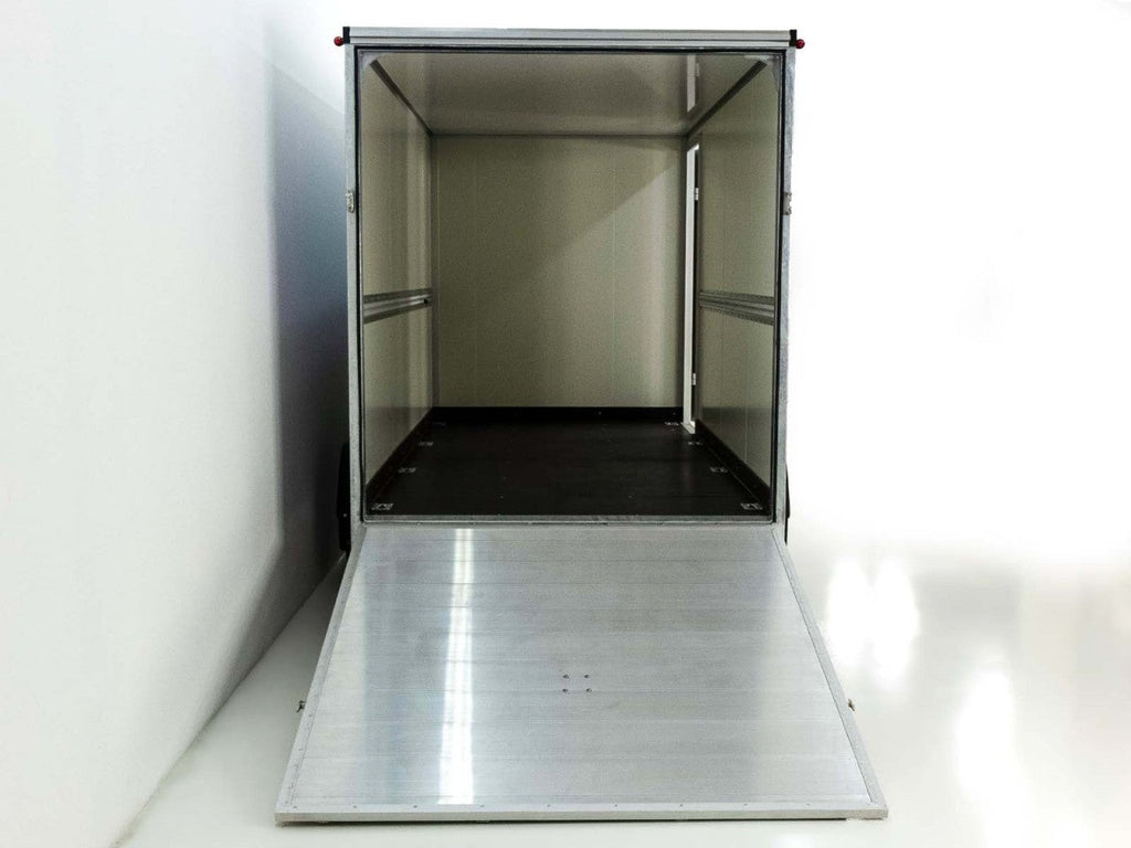 Vezeko Kofferanhänger 184x405cm Höhe:205cm 2,7t|Rampe|Tür|silber-Neu