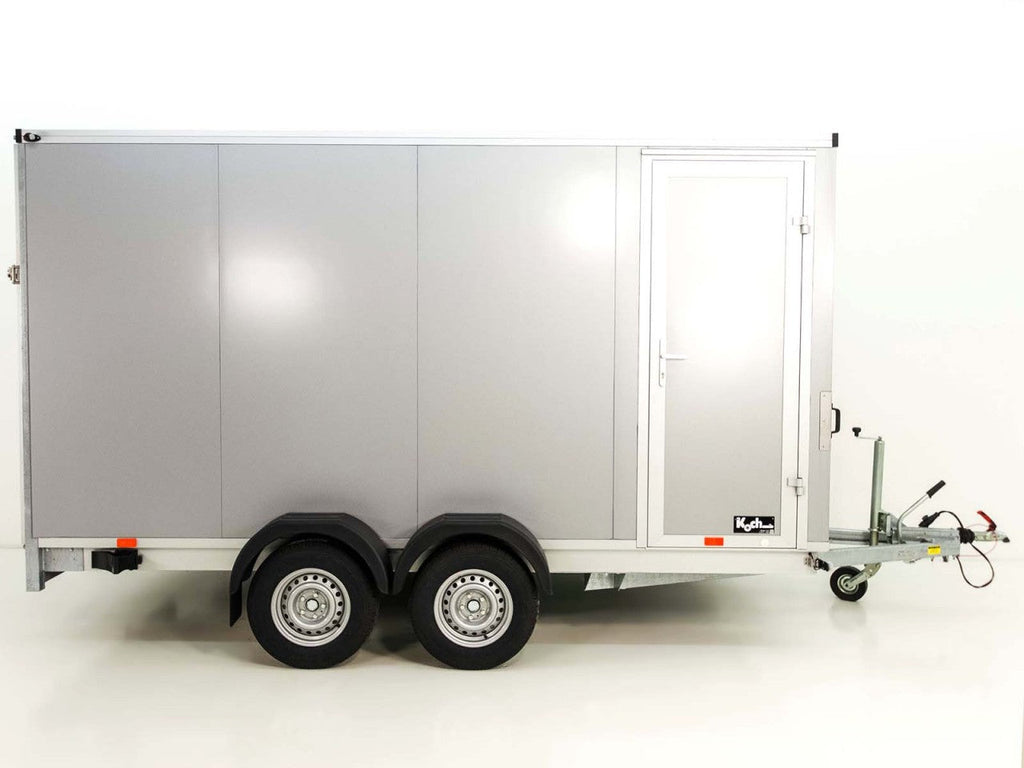 Vezeko Kofferanhänger 184x405cm Höhe:205cm 2,7t|Rampe|Tür|silber-Neu