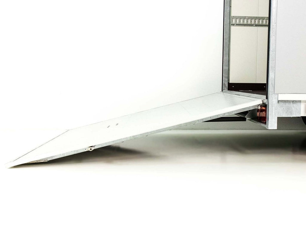 Vezeko Kofferanhänger 184x405cm Höhe:205cm 2,7t|Rampe|Tür|silber-Neu