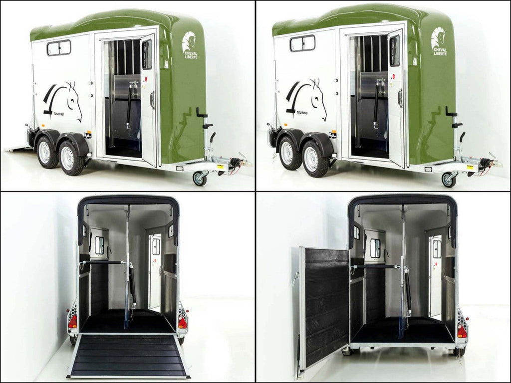 Cheval Liberte Pferdeanhänger Touring Country| Pullman-Fahrwerk| Frontausstieg| olivgrün-Neu
