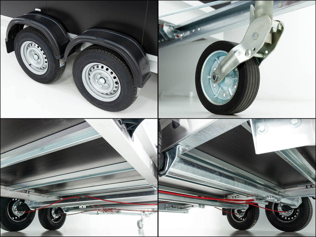 Vezeko Kofferanhänger 204x405cm Höhe:205cm 2,7t|Rampe|schwarz-Neu