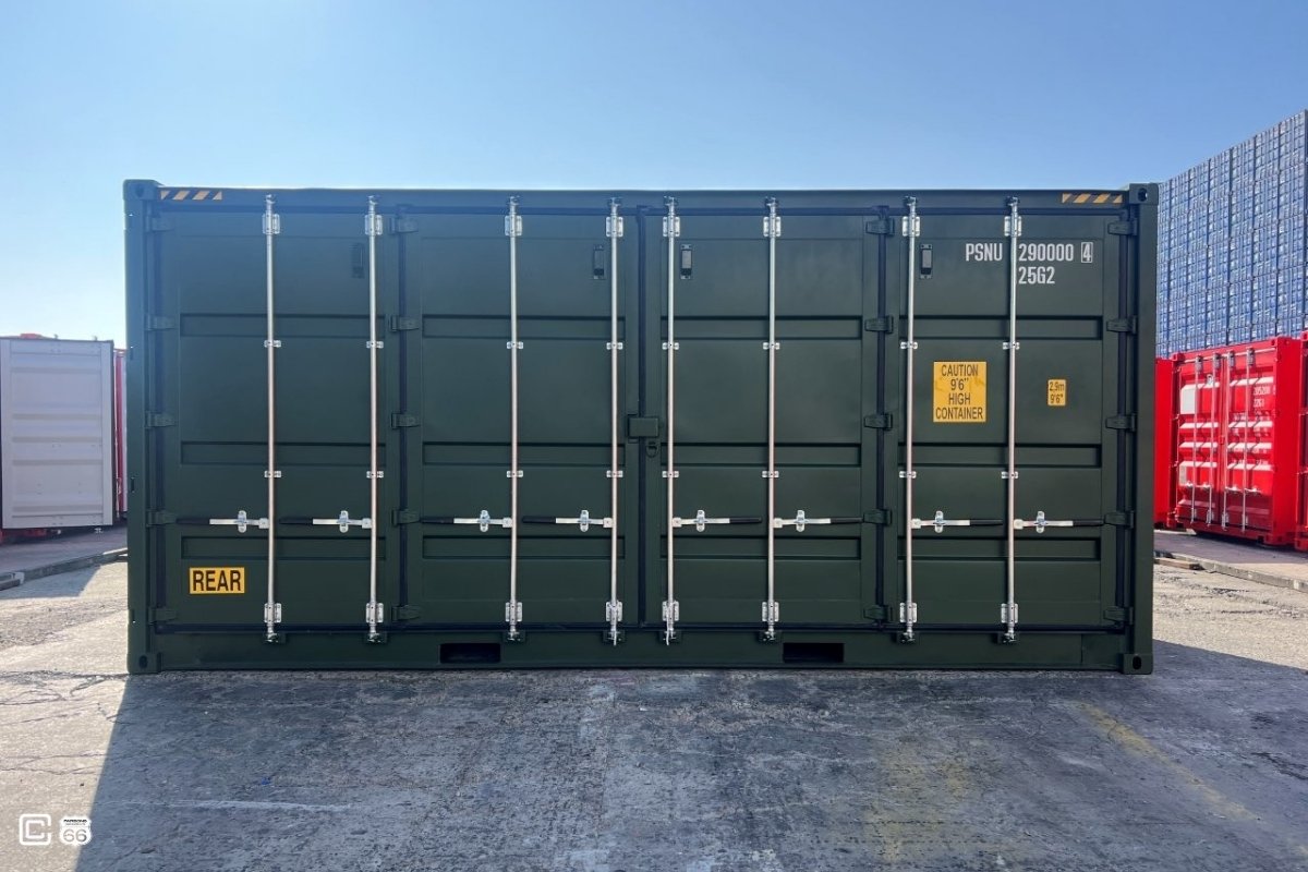Seecontainer 20 Fuß High Cube One-Trip mit Seitenöffnung