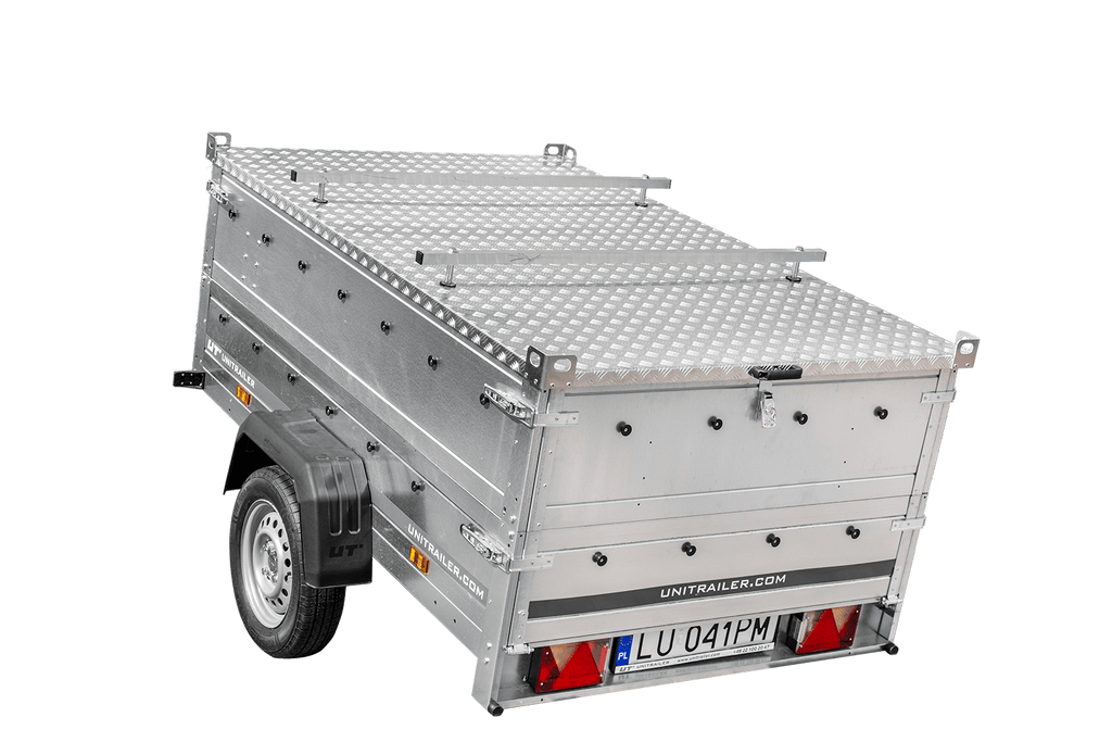 Leichter Anhänger 200x125 UNITRAILER GARDEN 201 KIPP mit BIS-Seitenwänden und Aluminiumabdeckung