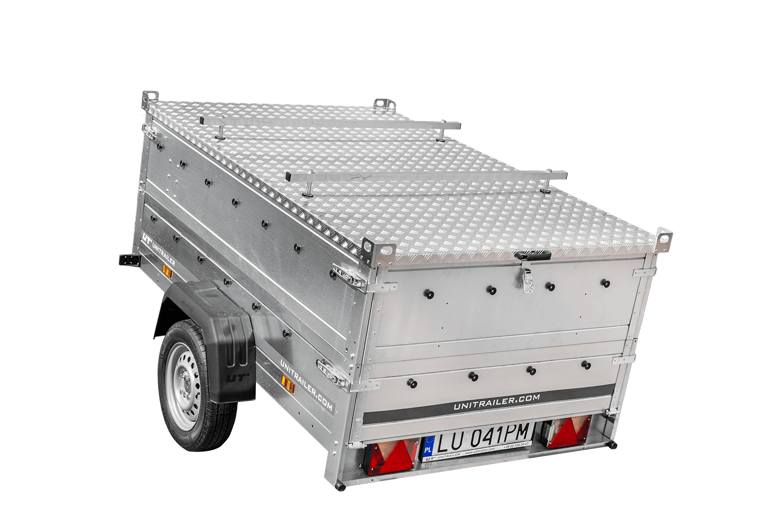 Leichter Anhänger 200x125 UNITRAILER GARDEN 201 KIPP mit BIS-Seitenwänden und Aluminiumabdeckung
