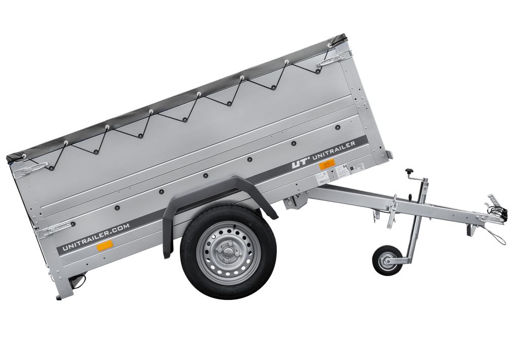Neuer Anhänger 200x106 mit flacher Plane, erhöhten Bordwänden und Stützrad - Garden Trailer 200 KIPP
