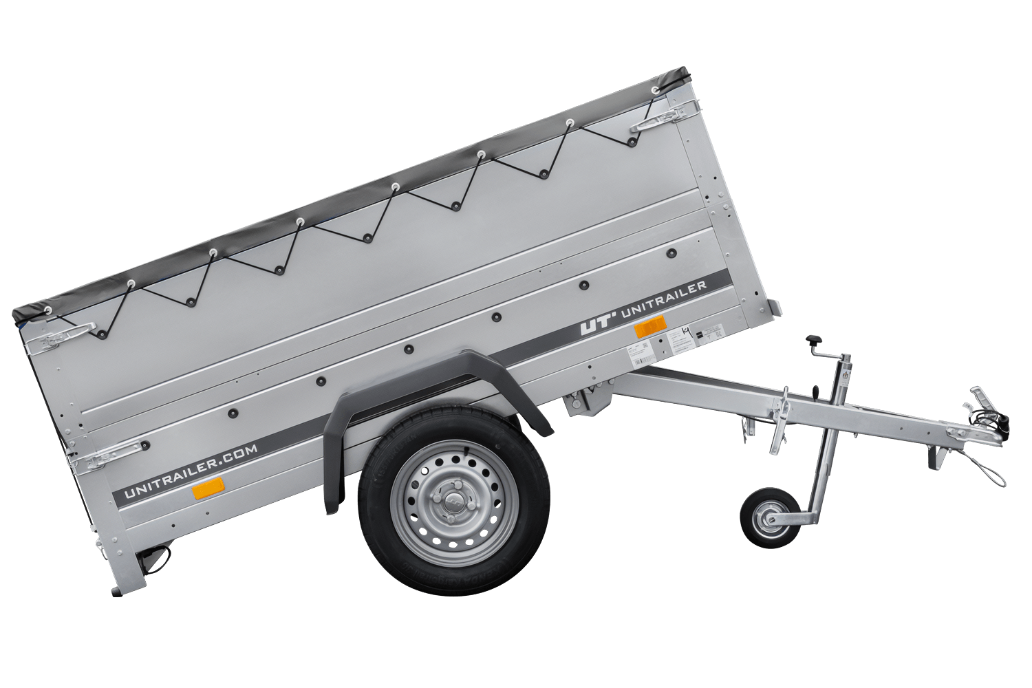 Neuer Anhänger 200x106 mit flacher Plane, erhöhten Bordwänden und Stützrad - Garden Trailer 200 KIPP