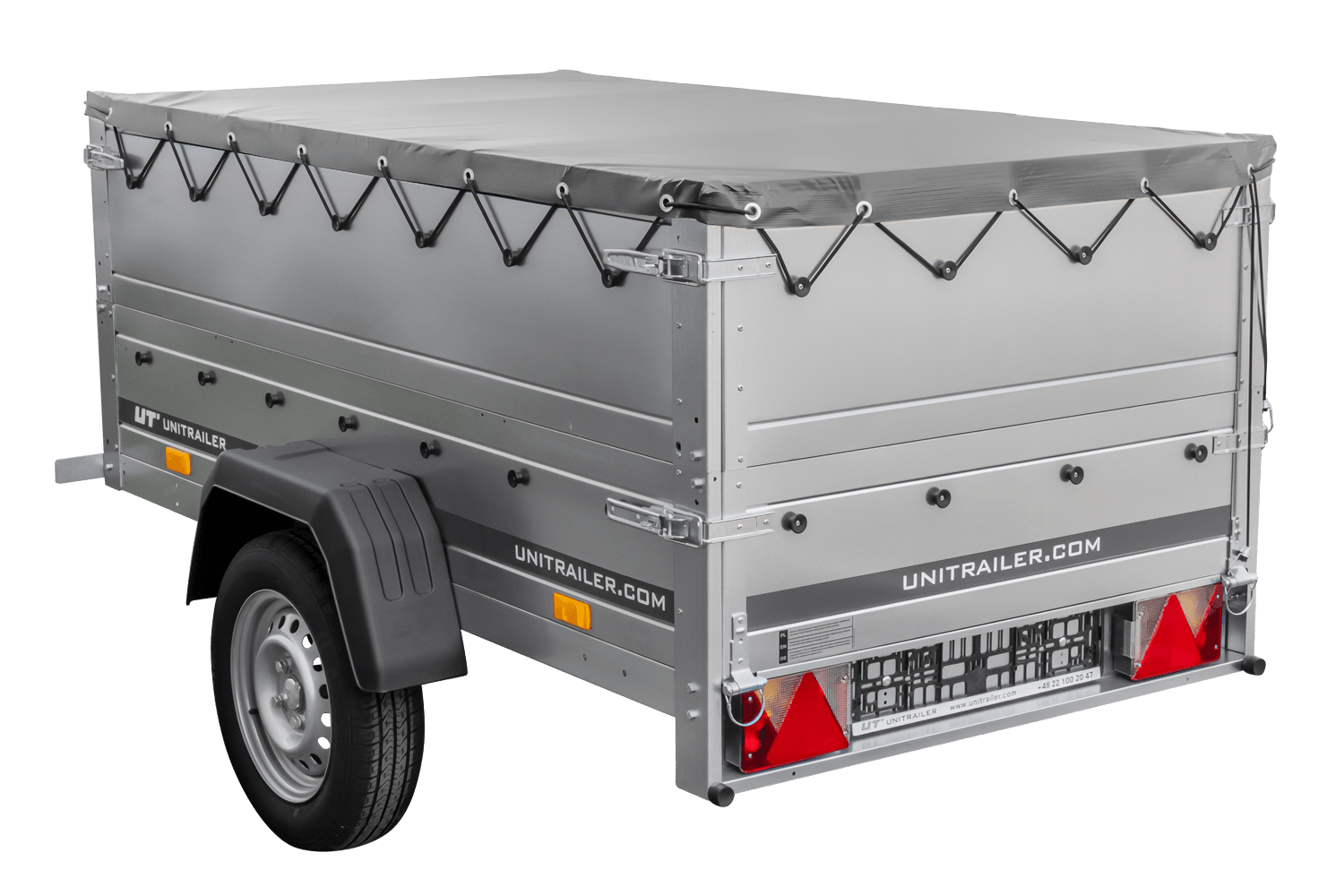 Neuer Anhänger 200x106 mit flacher Plane, erhöhten Bordwänden und Stützrad - Garden Trailer 200 KIPP