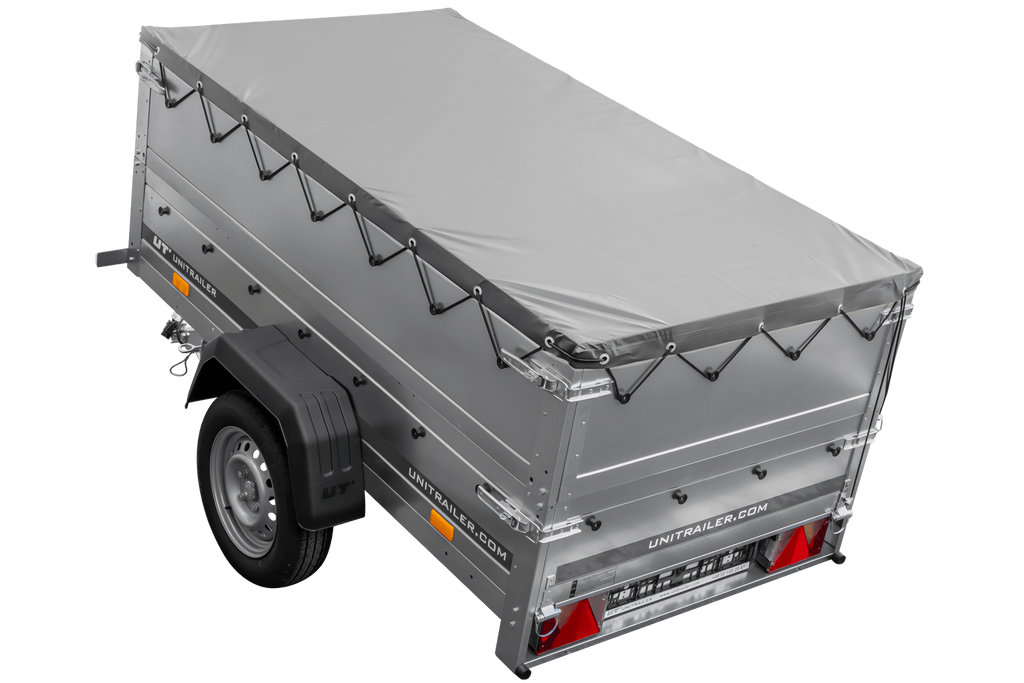 Neuer Anhänger 200x106 mit flacher Plane, erhöhten Bordwänden und Stützrad - Garden Trailer 200 KIPP