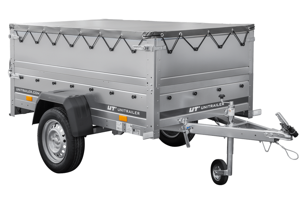 Neuer Anhänger 200x106 mit flacher Plane, erhöhten Bordwänden und Stützrad - Garden Trailer 200 KIPP