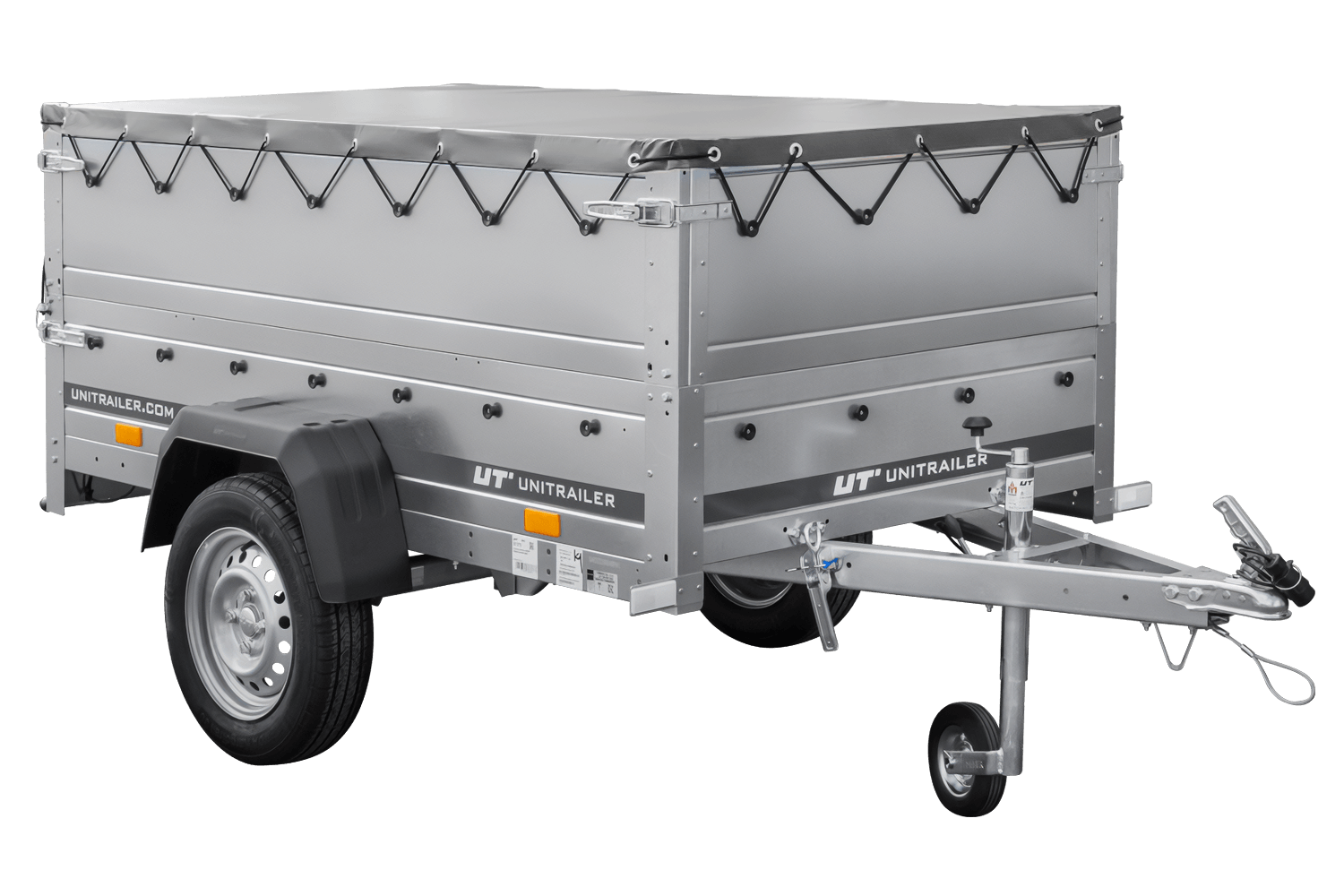 Neuer Anhänger 200x106 mit flacher Plane, erhöhten Bordwänden und Stützrad - Garden Trailer 200 KIPP