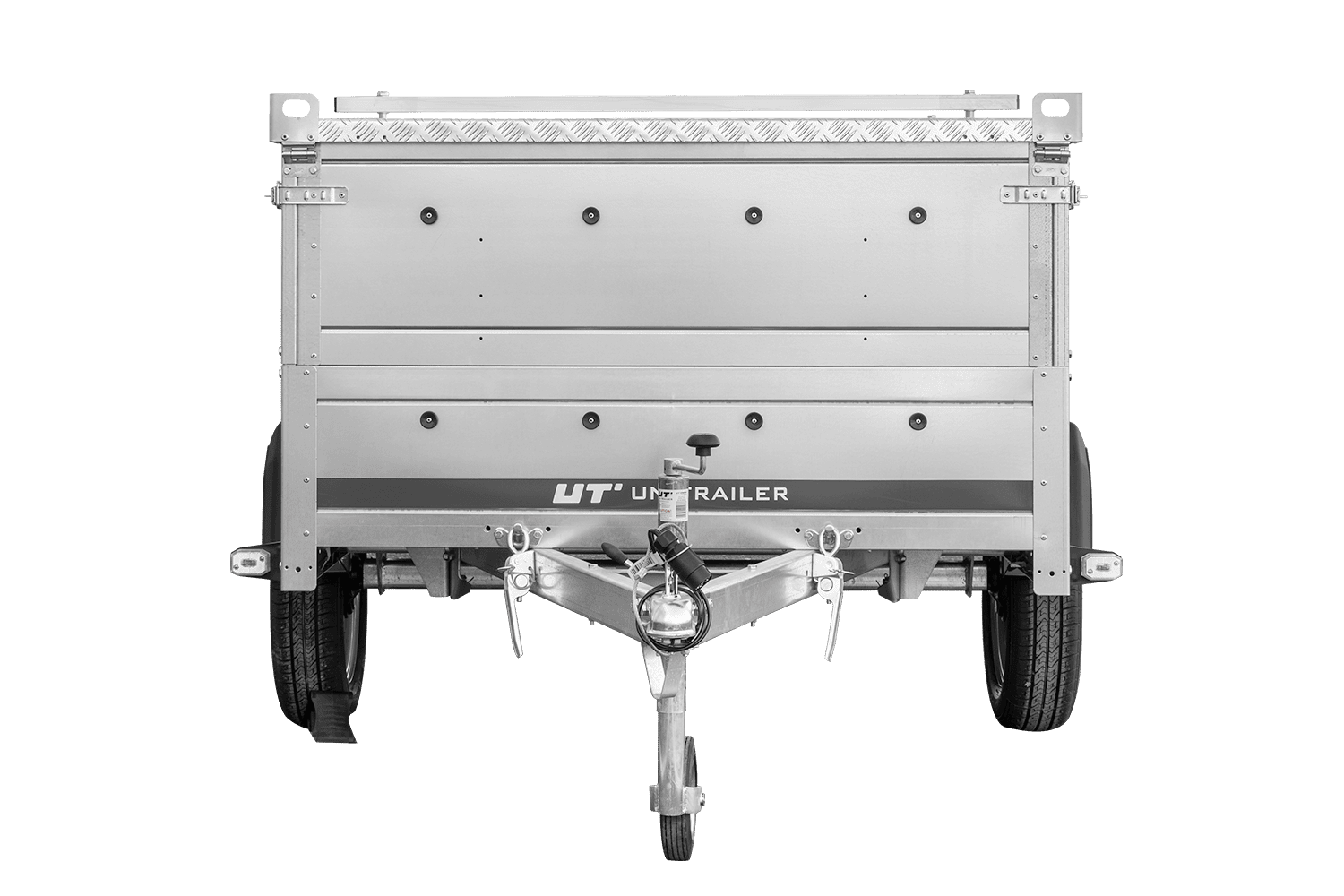 Einachsanhänger 230 × 125 cm UNITRAILER GARDEN 230 KIPP mit BIS-Seitenwänden und Aluminiumabdeckung