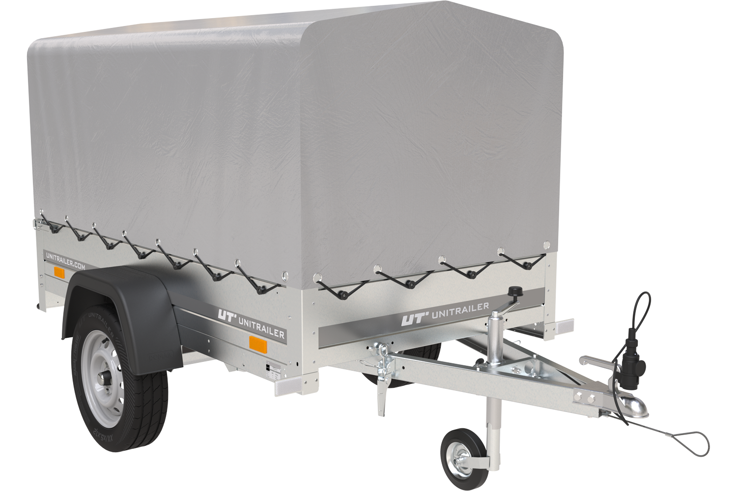 Anhänger 750 kg 200 x 125 mit hoher Plane und Bügel Garden Trailer 201 KIPP