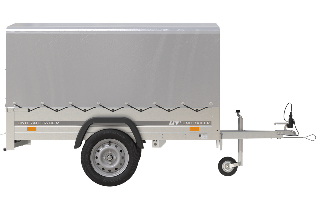 Anhänger 750 kg 200 x 125 mit hoher Plane und Bügel Garden Trailer 201 KIPP