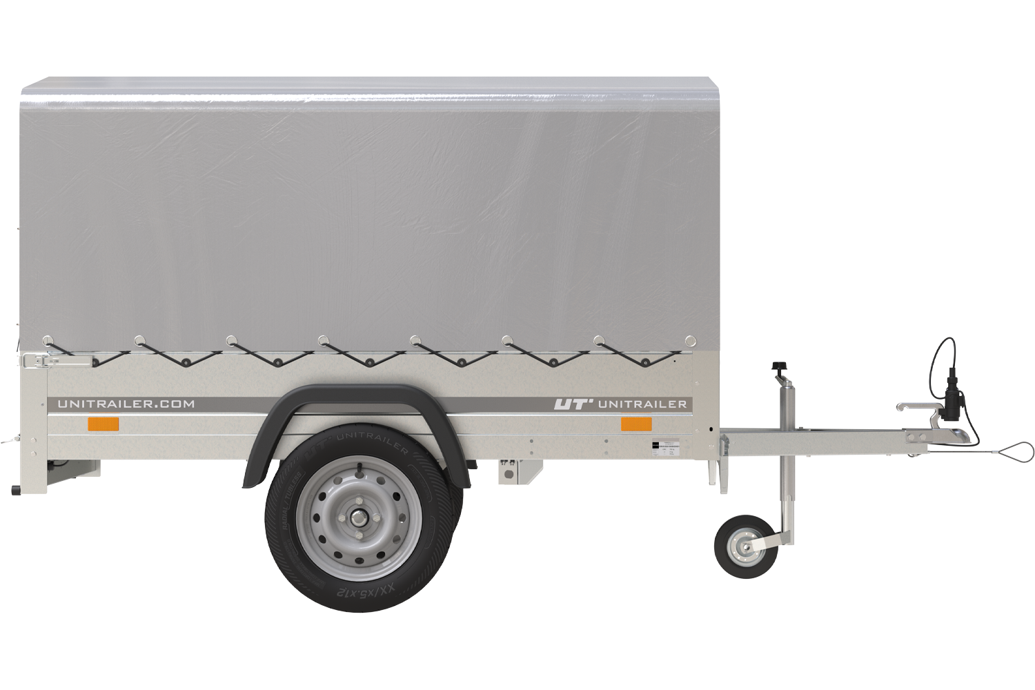 Anhänger 750 kg 200 x 125 mit hoher Plane und Bügel Garden Trailer 201 KIPP
