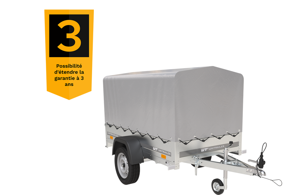 Anhänger 750 kg 200 x 125 mit hoher Plane und Bügel Garden Trailer 201 KIPP