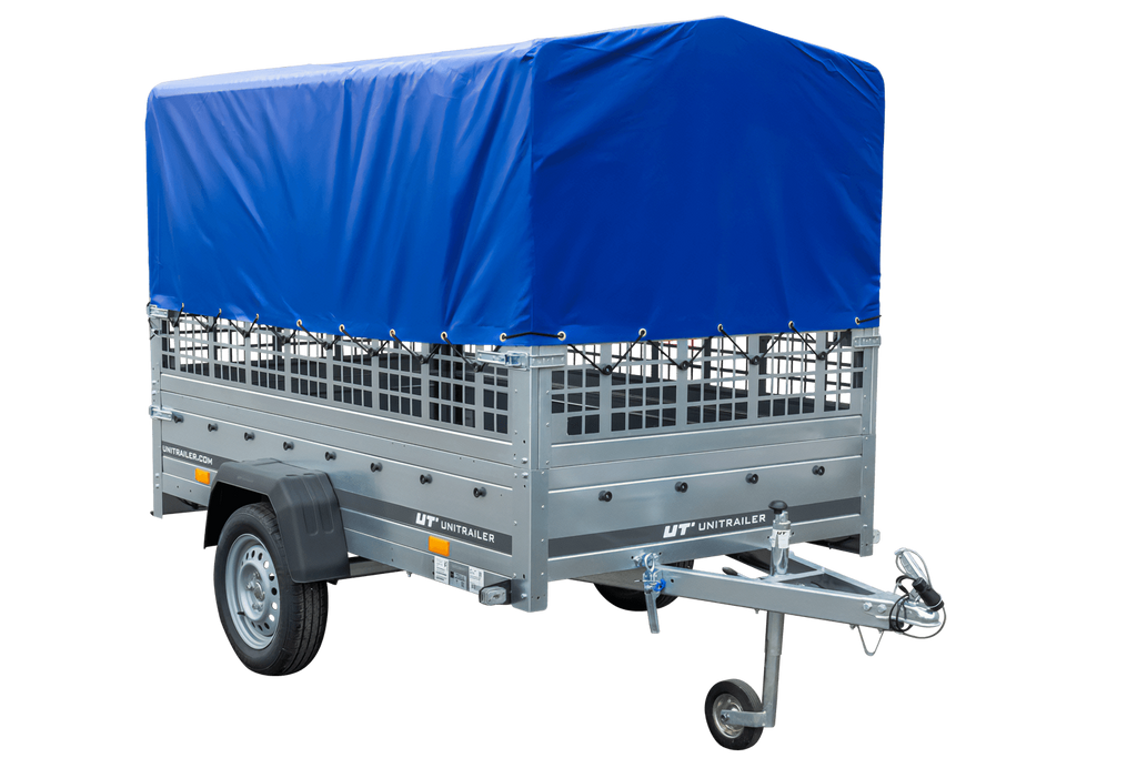 UNITRAILER Garden Trailer 230 KIPP Gebrauchter Planenanhänger 230 × 126 cm mit Gittererhöhungen, Hochplane und Stützrad