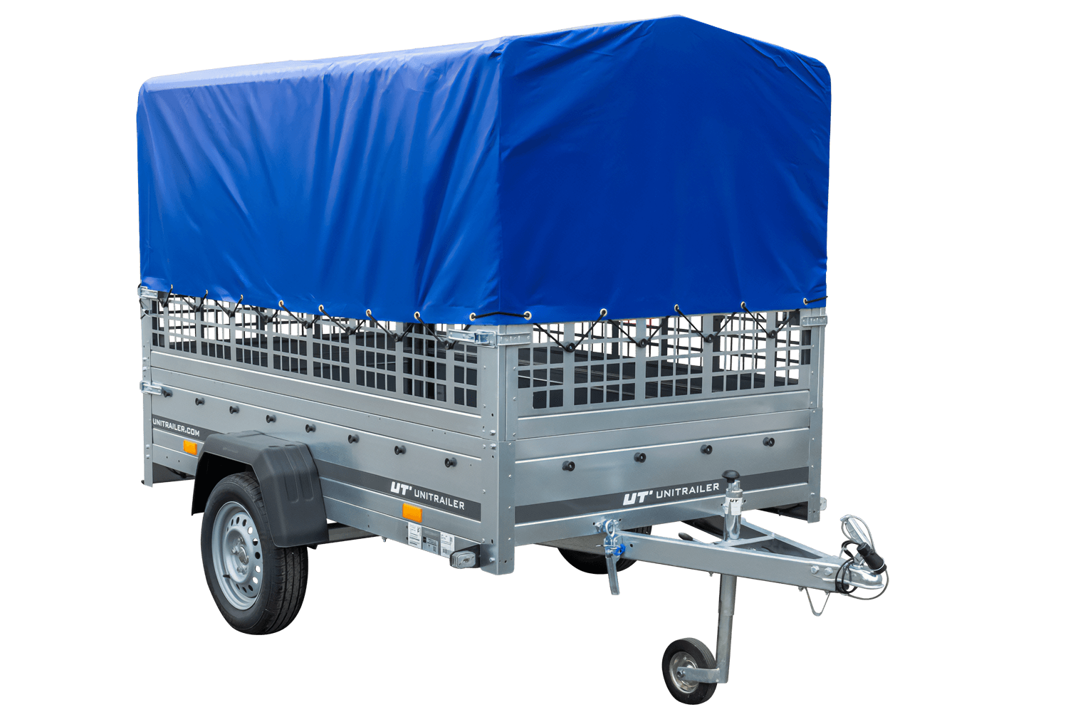 UNITRAILER Garden Trailer 230 KIPP Gebrauchter Planenanhänger 230 × 126 cm mit Gittererhöhungen, Hochplane und Stützrad