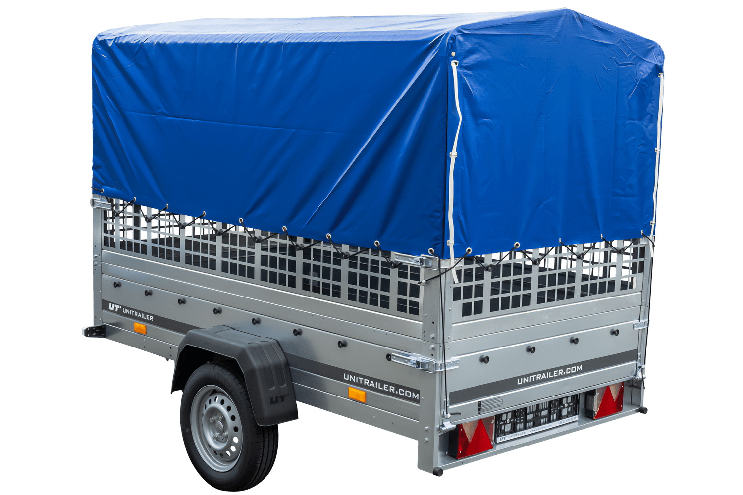 UNITRAILER Garden Trailer 230 KIPP Gebrauchter Planenanhänger 230 × 126 cm mit Gittererhöhungen, Hochplane und Stützrad