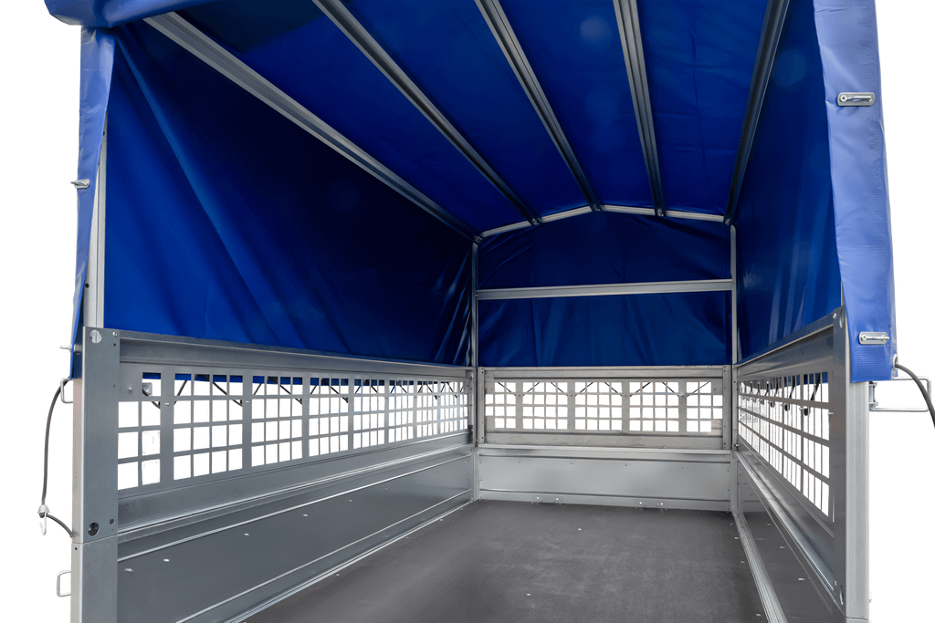 UNITRAILER Garden Trailer 230 KIPP Gebrauchter Planenanhänger 230 × 126 cm mit Gittererhöhungen, Hochplane und Stützrad