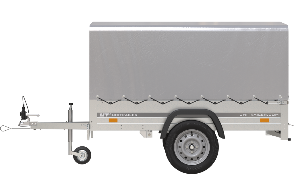 Anhänger 750 kg 200 x 125 mit hoher Plane und Bügel Garden Trailer 201 KIPP