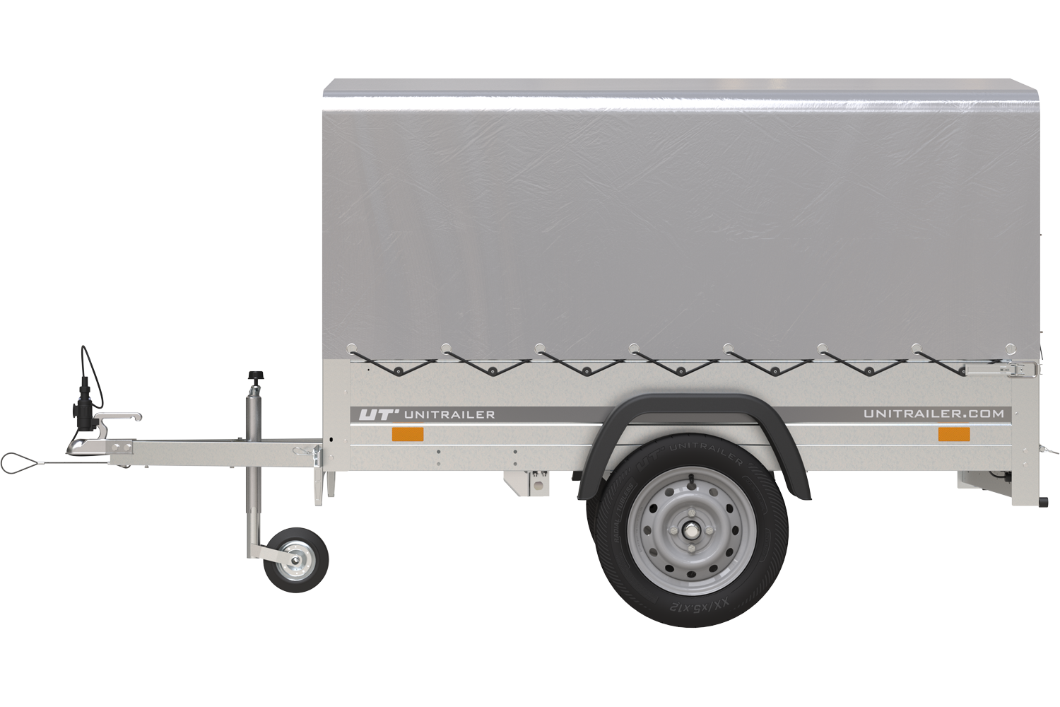 Anhänger 750 kg 200 x 125 mit hoher Plane und Bügel Garden Trailer 201 KIPP