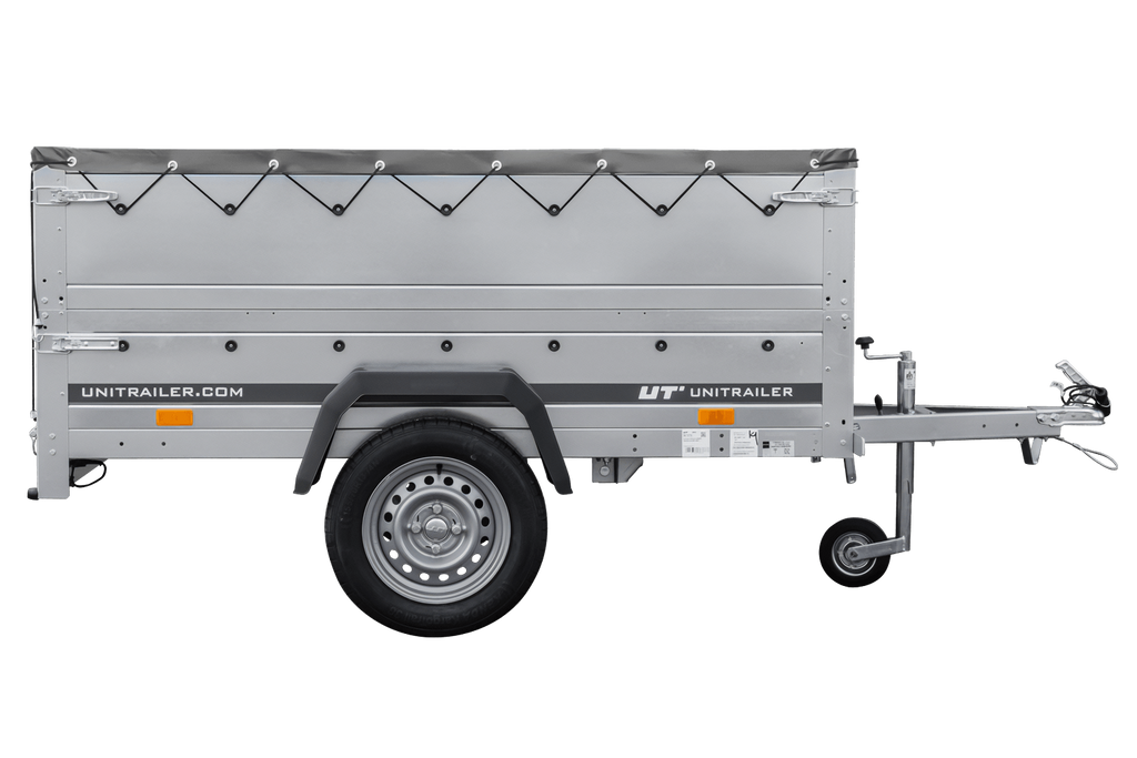 Neuer Anhänger 200x106 mit flacher Plane, erhöhten Bordwänden und Stützrad - Garden Trailer 200 KIPP