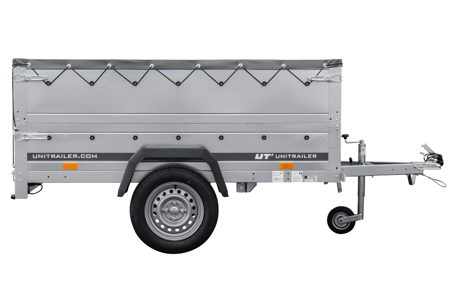 Neuer Anhänger 200x106 mit flacher Plane, erhöhten Bordwänden und Stützrad - Garden Trailer 200 KIPP