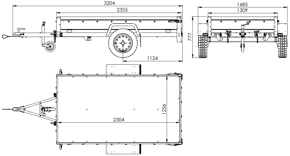 PKW-Anhänger 230 x 125 cm Garden Trailer 230 KIPP