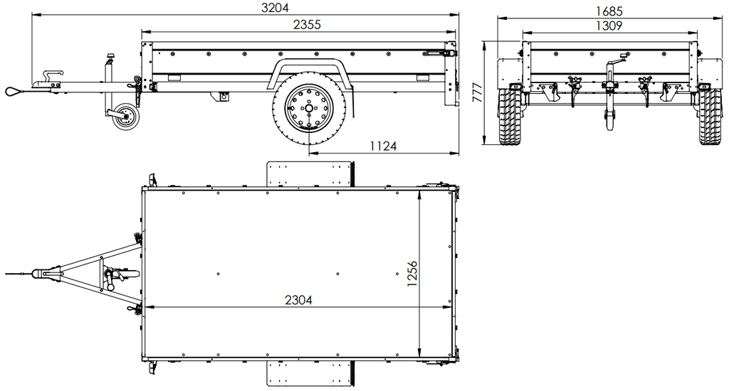 UNITRAILER Garden Trailer 230 KIPP – Straßenanhänger mit Hochplane