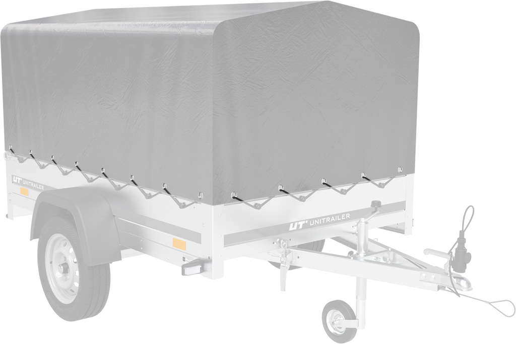 Anhänger 750 kg 200 x 125 mit hoher Plane und Bügel Garden Trailer 201 KIPP