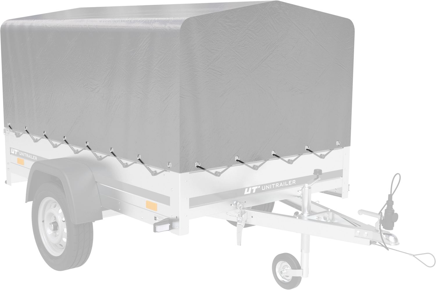 Anhänger 750 kg 200 x 125 mit hoher Plane und Bügel Garden Trailer 201 KIPP