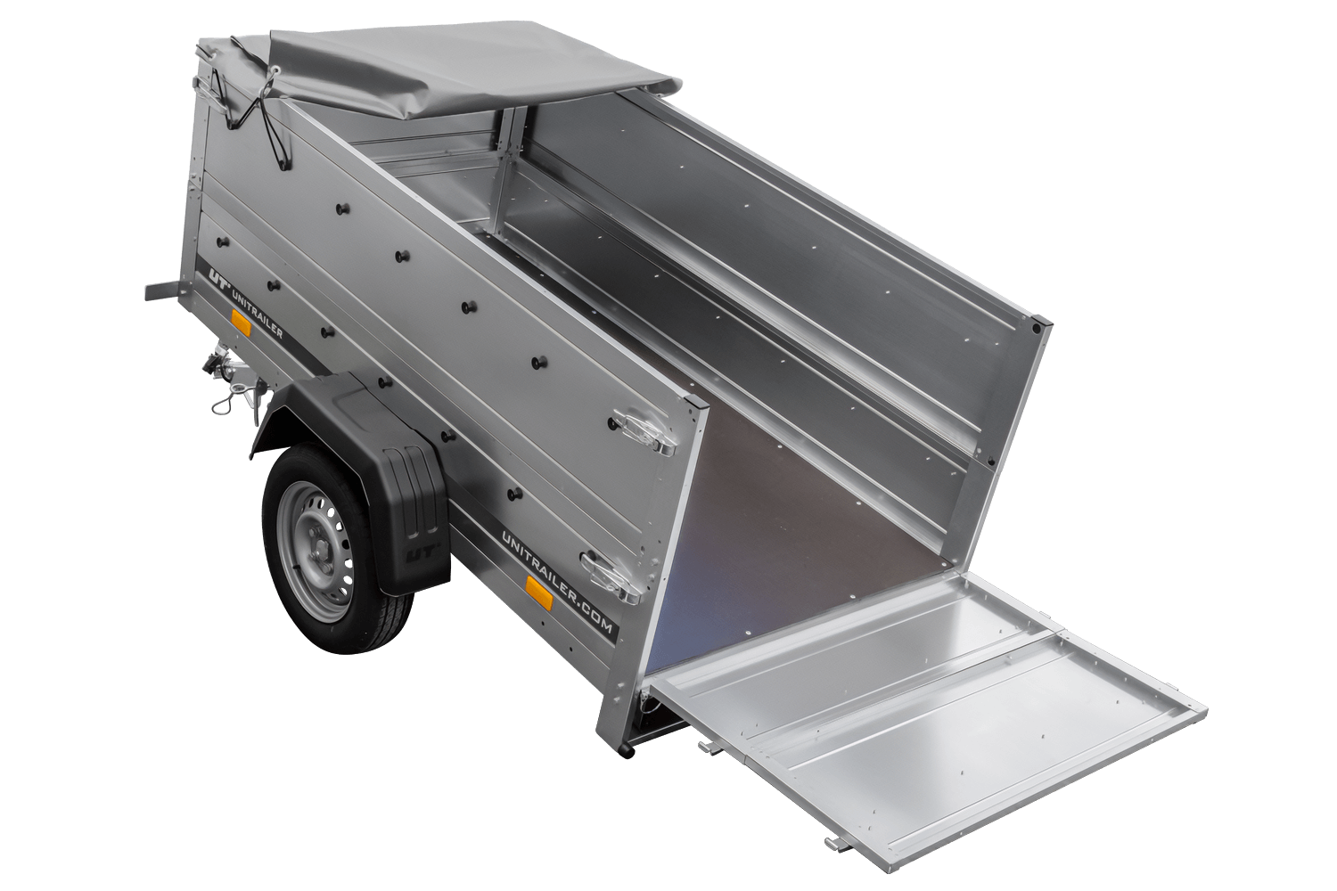 Neuer Anhänger 200x106 mit flacher Plane, erhöhten Bordwänden und Stützrad - Garden Trailer 200 KIPP