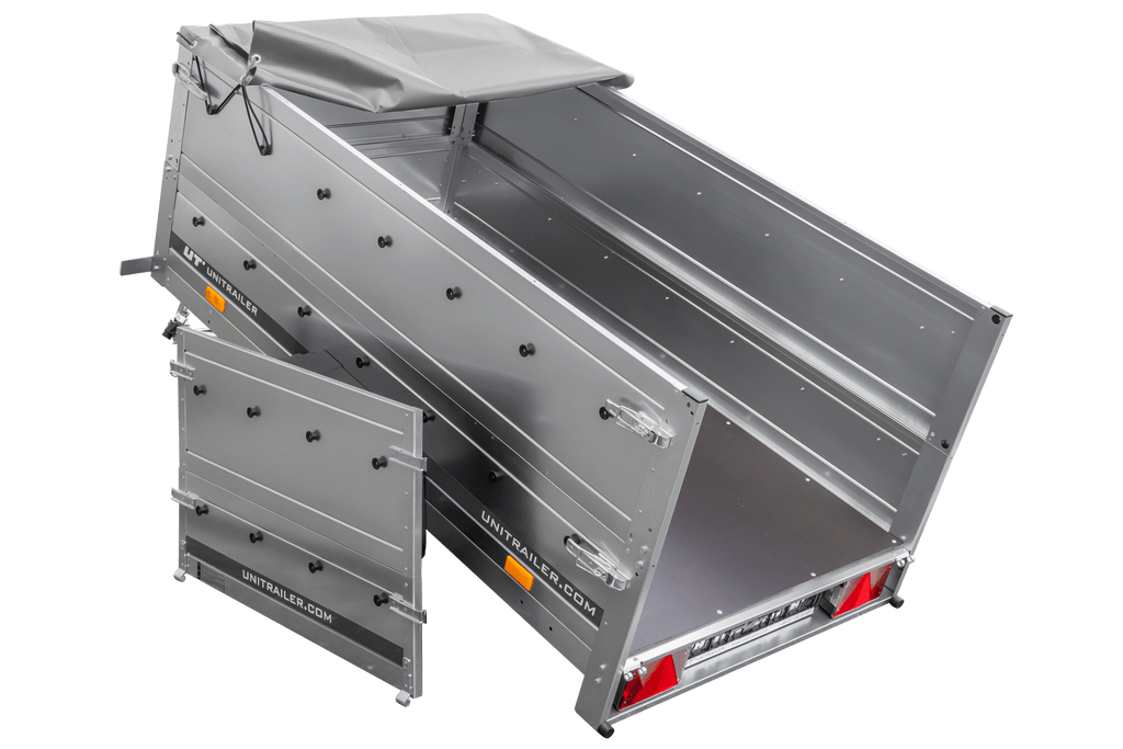 Neuer Anhänger 200x106 mit flacher Plane, erhöhten Bordwänden und Stützrad - Garden Trailer 200 KIPP
