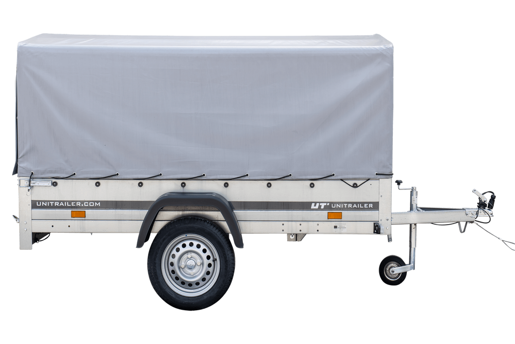 Straßenanhänger mit hoher Plane, Bügel H-800 und Stützrad 230x125 Garden Trailer 230 KIPP