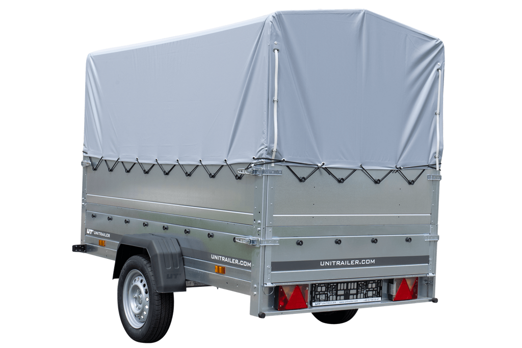 Hoher Anhänger mit erhöhten Bordwänden und hoher Plane - 2,30 x 1,25 m - Garden Trailer 230 KIPP
