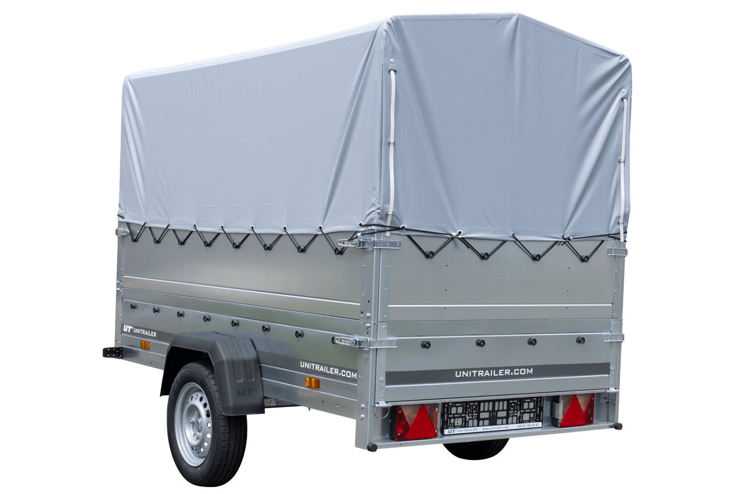 Hoher Anhänger mit erhöhten Bordwänden und hoher Plane - 2,30 x 1,25 m - Garden Trailer 230 KIPP