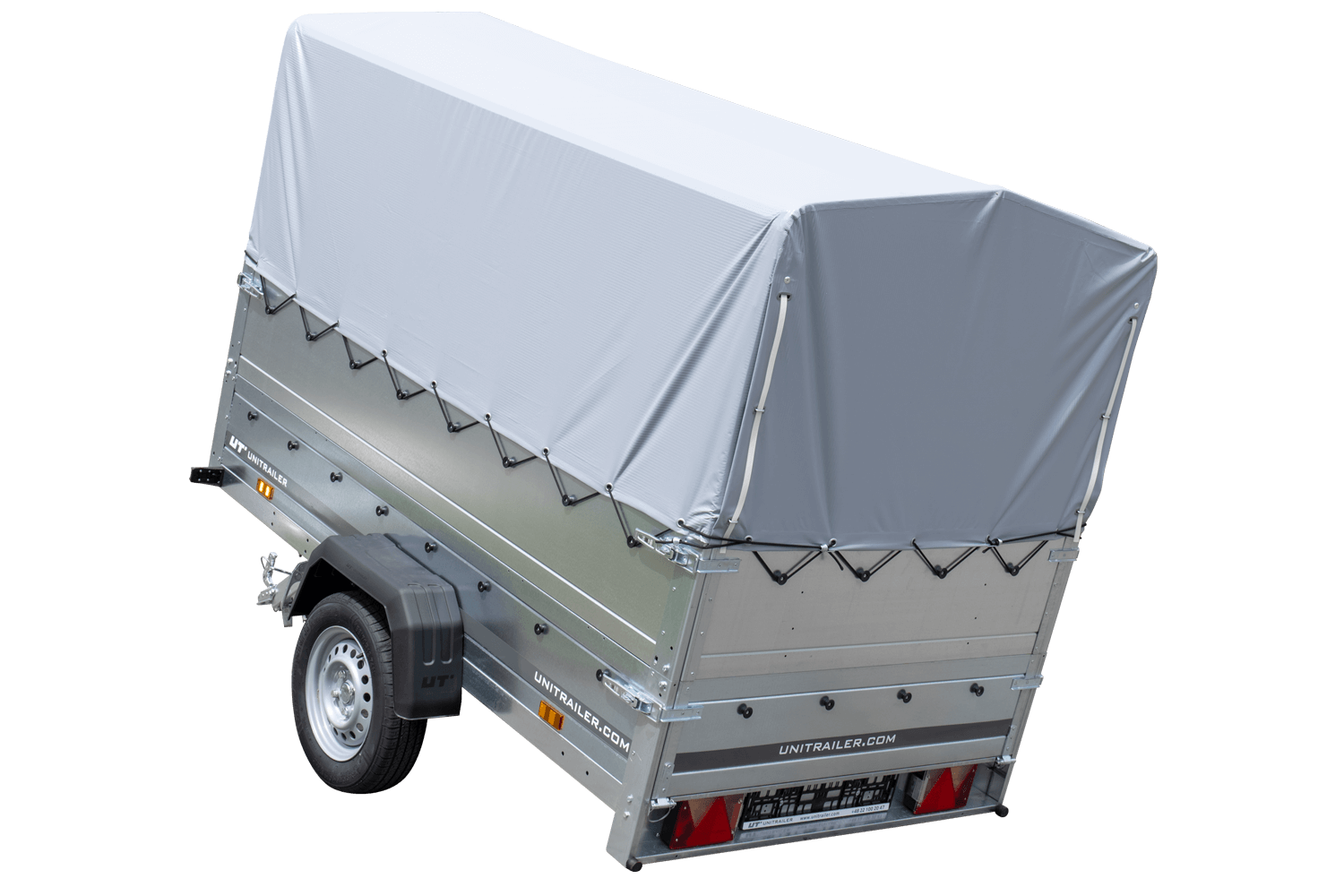 Hoher Anhänger mit erhöhten Bordwänden und hoher Plane - 2,30 x 1,25 m - Garden Trailer 230 KIPP