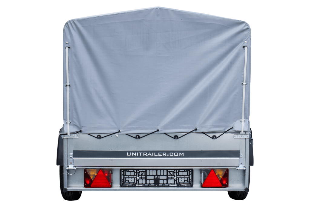 Straßenanhänger mit hoher Plane, Bügel H-800 und Stützrad 230x125 Garden Trailer 230 KIPP