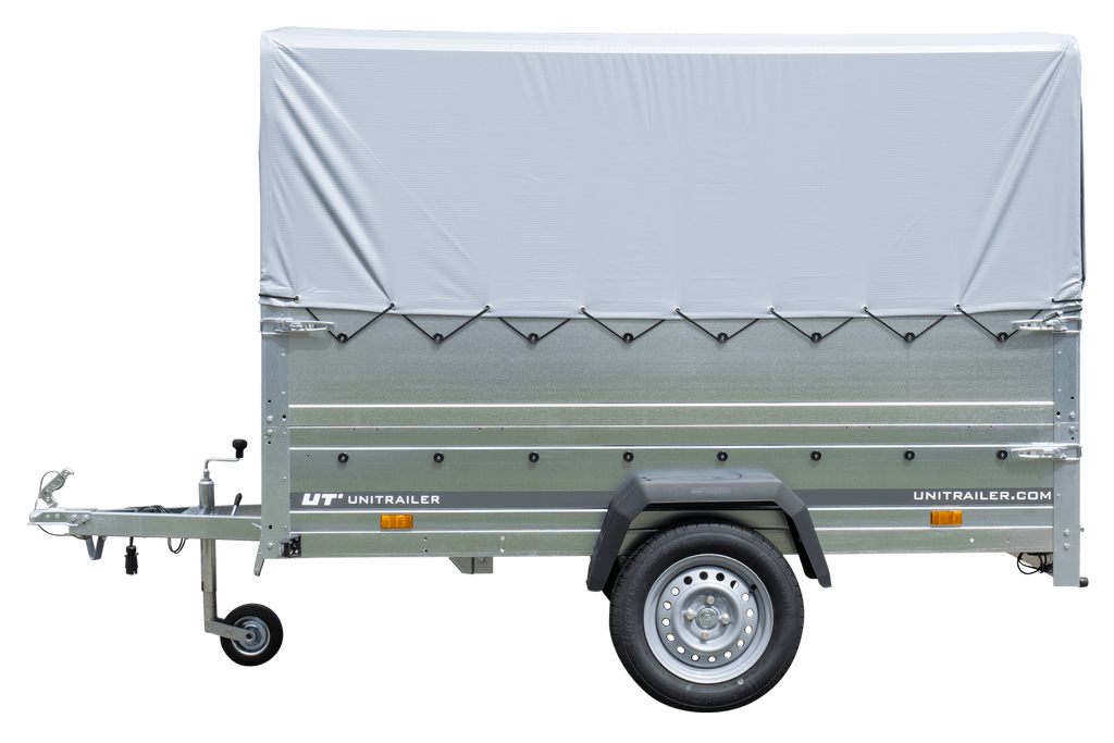 Hoher Anhänger mit erhöhten Bordwänden und hoher Plane - 2,30 x 1,25 m - Garden Trailer 230 KIPP