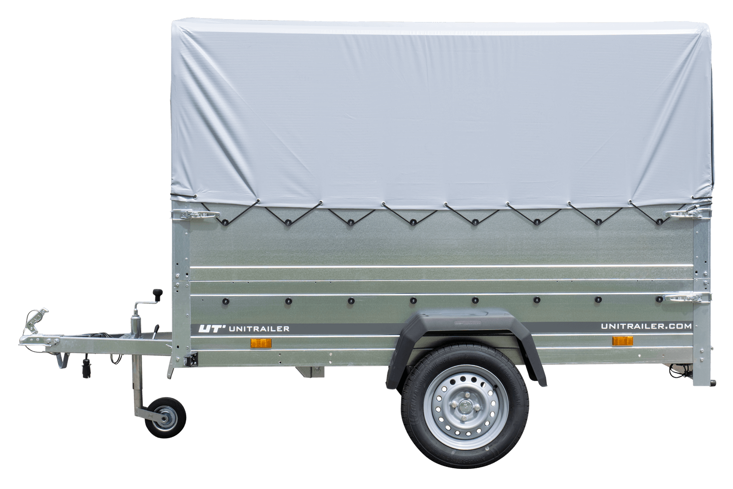 Hoher Anhänger mit erhöhten Bordwänden und hoher Plane - 2,30 x 1,25 m - Garden Trailer 230 KIPP
