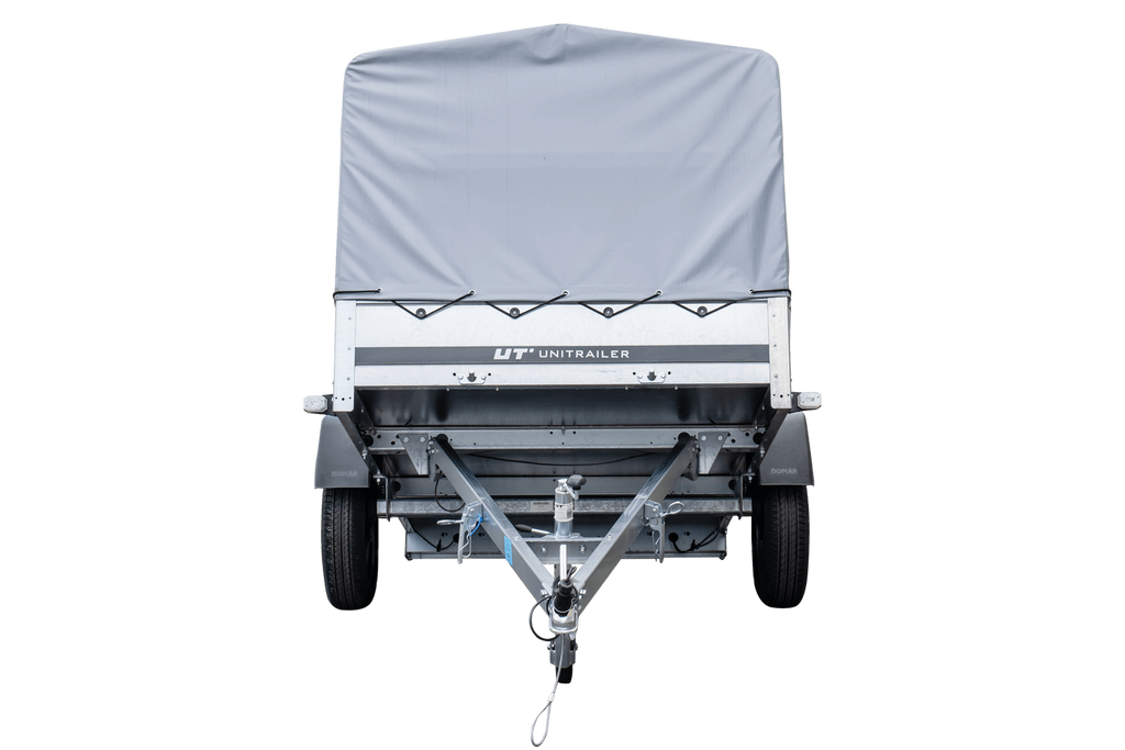 Straßenanhänger mit hoher Plane, Bügel H-800 und Stützrad 230x125 Garden Trailer 230 KIPP