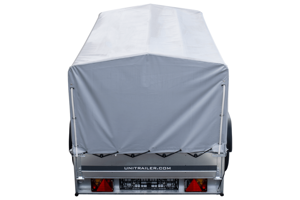 Straßenanhänger mit hoher Plane, Bügel H-800 und Stützrad 230x125 Garden Trailer 230 KIPP