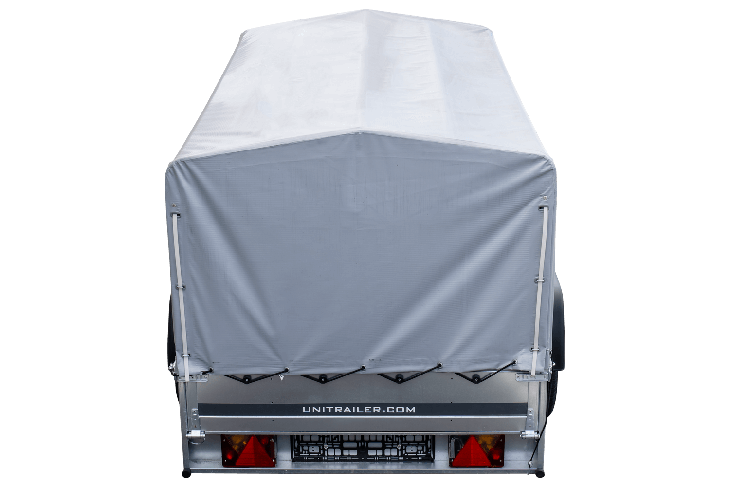 Straßenanhänger mit hoher Plane, Bügel H-800 und Stützrad 230x125 Garden Trailer 230 KIPP
