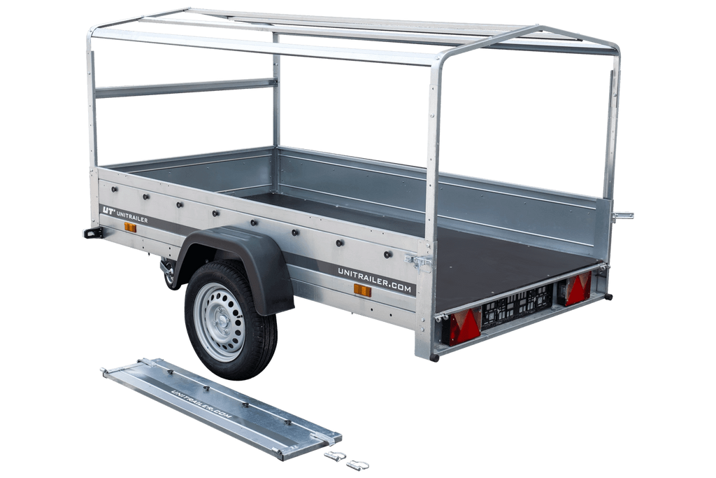 UNITRAILER Garden Trailer 230 KIPP – Straßenanhänger mit hoher blauer Plane