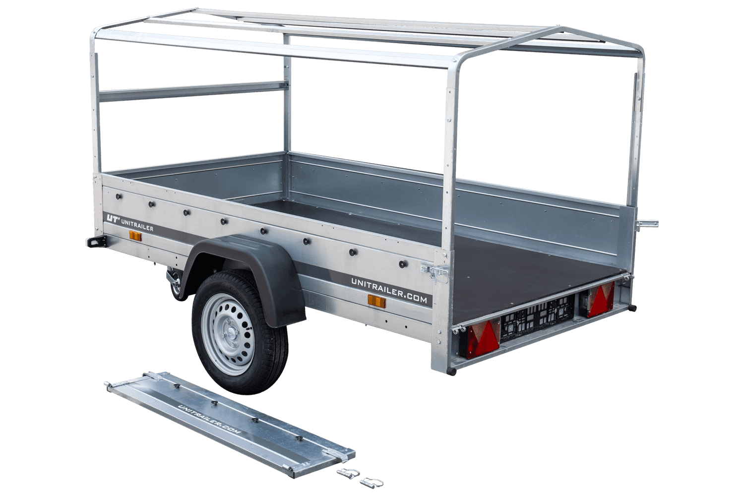 UNITRAILER Garden Trailer 230 KIPP – Straßenanhänger mit hoher blauer Plane