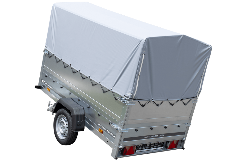 Hoher Anhänger mit erhöhten Bordwänden und hoher Plane - 2,30 x 1,25 m - Garden Trailer 230 KIPP